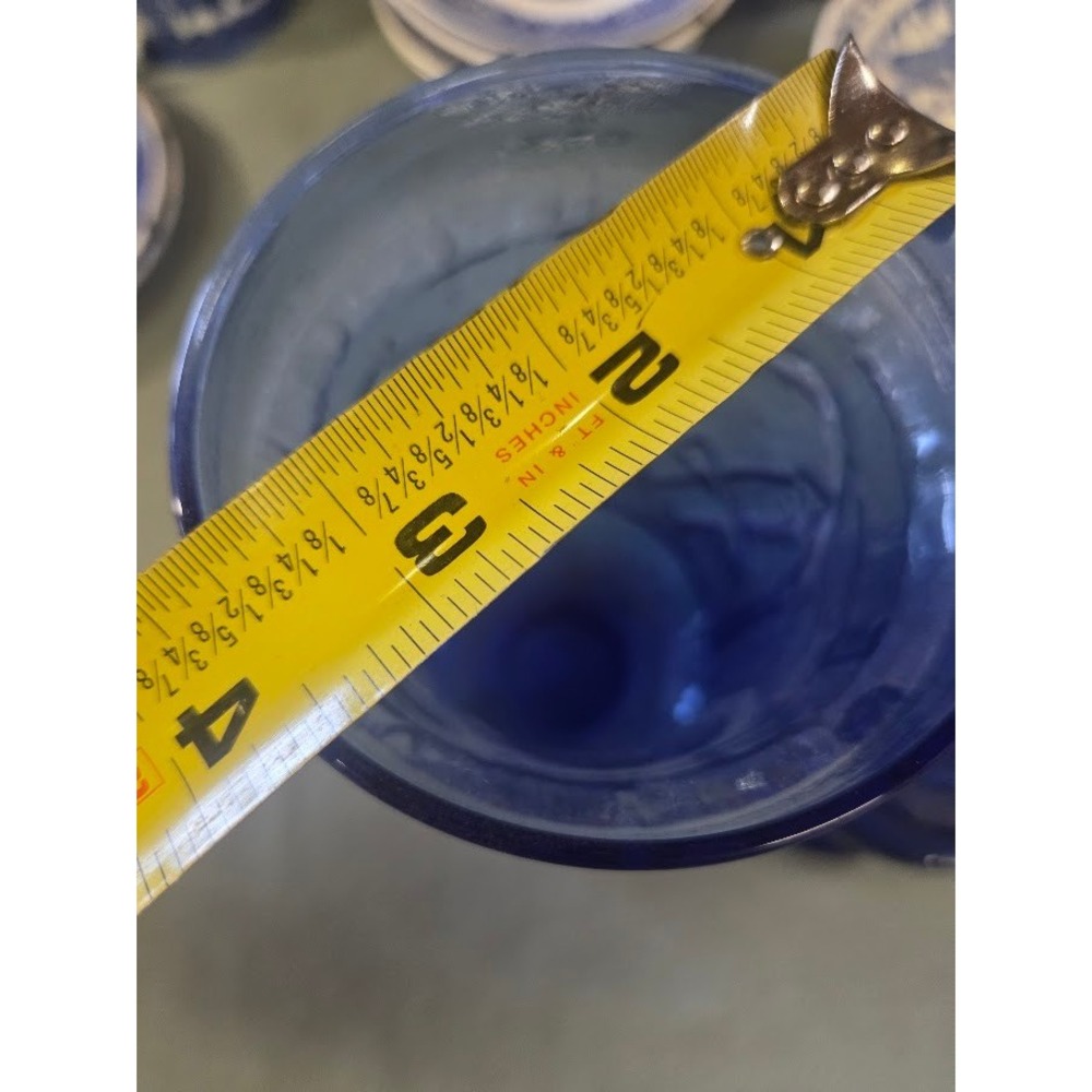 Vintage Excalibur Hotel Casino Las Vegas Cobalt Blue Glass Goblets Set of 2 - Picture 7 of 7
